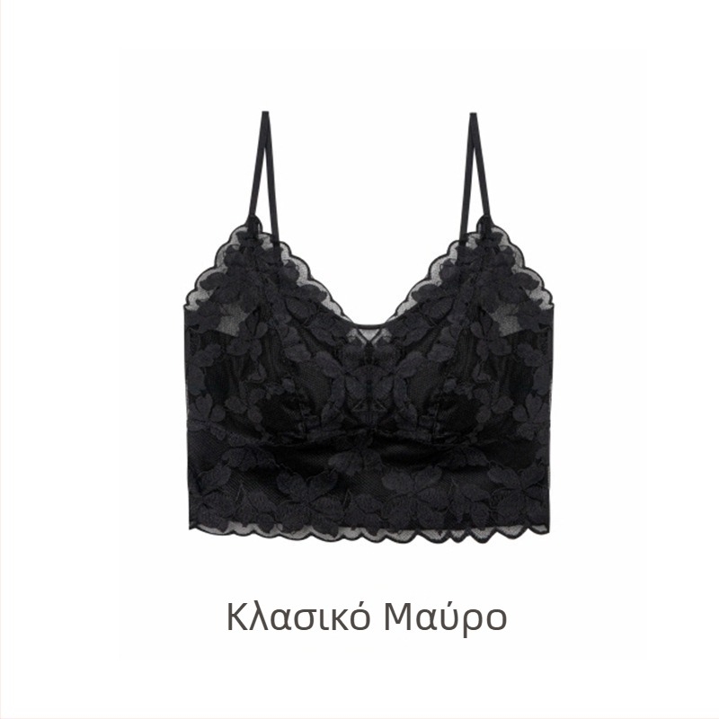 Γαλλικού στυλ δαντελένιο σουτιέν χωρίς ενίσχυση για μικρό στήθος, με κύπελλα 3/4, λεπτό μορφοποιημένο κάλυμμα, όμορφη δαντέλα στην πλάτη, τοπ-φορεμα με αποσπώμενους διπλούς ιμάντες, μπορεί να φορεθεί και εξωτερικά