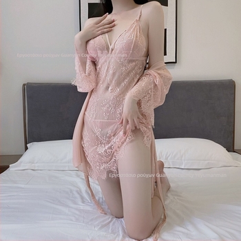 Σετ δύο τεμαχίων νυχτικό από δαντέλα με αποκοπές – ultra-λεπτό ύφασμα από σπάντεξ, Καλοκαίρι 2022, περιεκτικότητα βασικού υφάσματος 50–70%