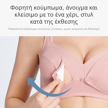 Σουτιέν θηλασμού από 100% βαμβάκι, λεπτές διαμορφωμένες cups, μπροστινό άνοιγμα, χωρίς μεταλλικά στηρίγματα, δαντελένια άκρη