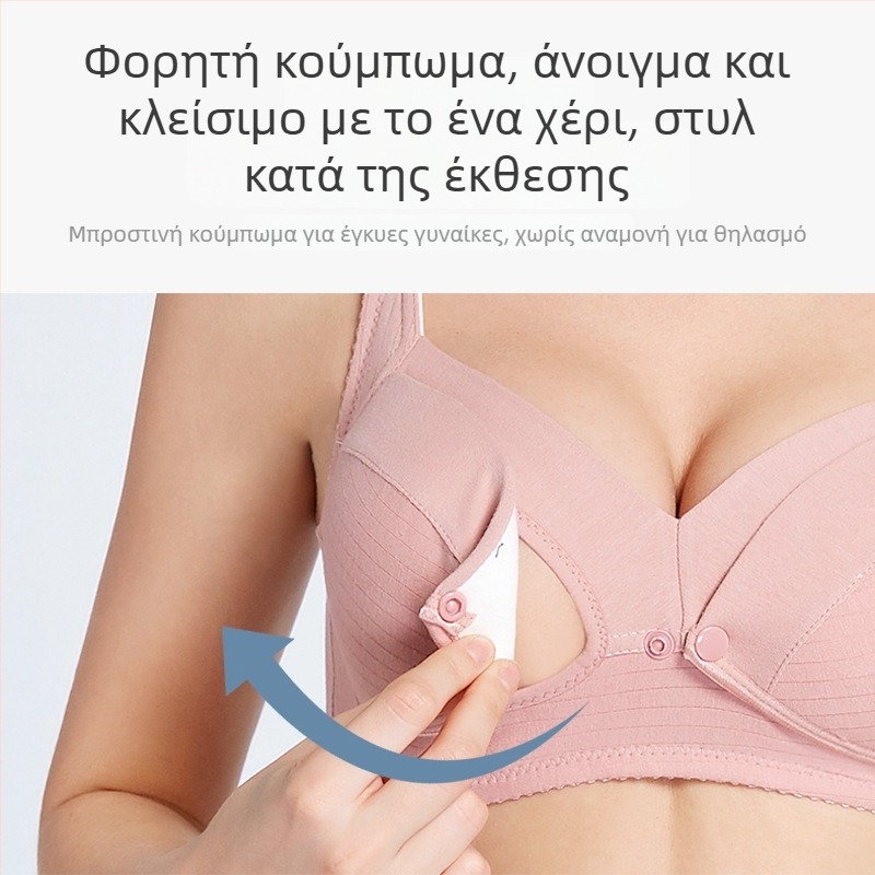 Σουτιέν θηλασμού από 100% βαμβάκι, λεπτές διαμορφωμένες cups, μπροστινό άνοιγμα, χωρίς μεταλλικά στηρίγματα, δαντελένια άκρη