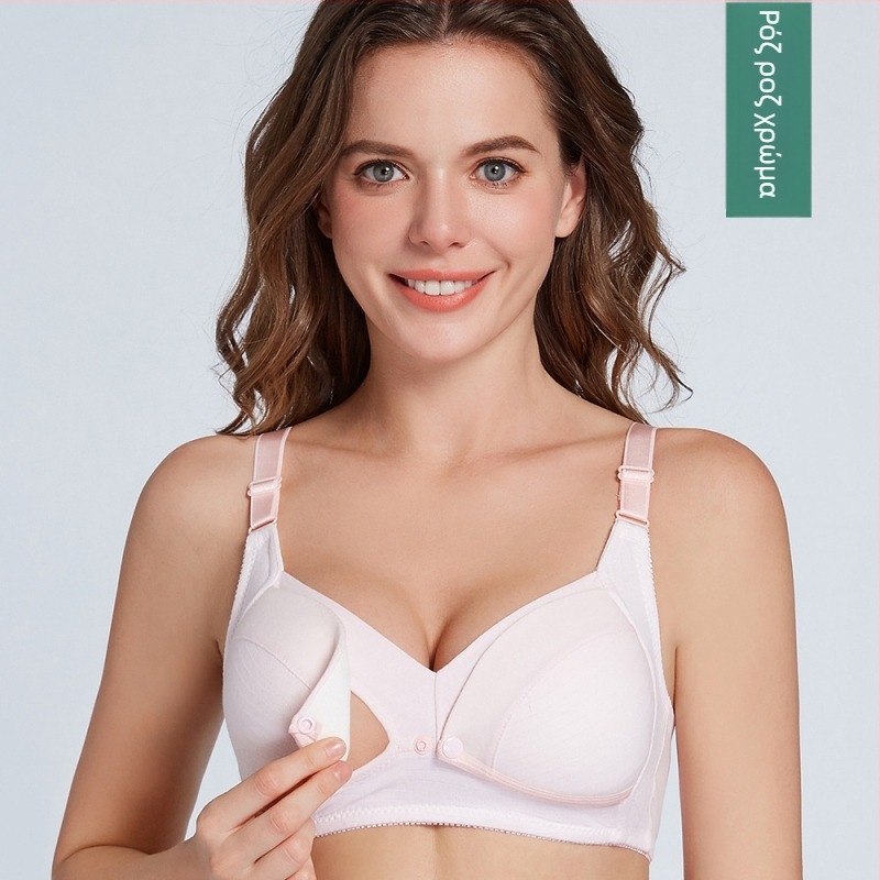 Σουτιέν θηλασμού από 100% βαμβάκι, λεπτές διαμορφωμένες cups, μπροστινό άνοιγμα, χωρίς μεταλλικά στηρίγματα, δαντελένια άκρη
