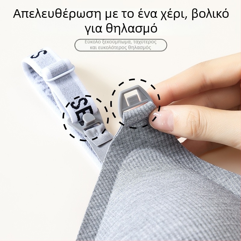 Αντιβακτηριακό σουτιέν θηλασμού για εγκυμοσύνη, χωρίς σύρμα, με πλήρη κάλυψη, μορφοποιημένες чашες, με αποσπώμενες διπλές τιράντες