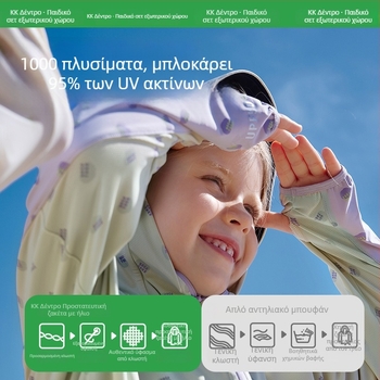 Kocotree παιδικό μπουφάν με UV προστασία, κουκούλα, διαπνέον, ταχυστέγνωτο νάιλον ύφασμα, άνοιξη 2024