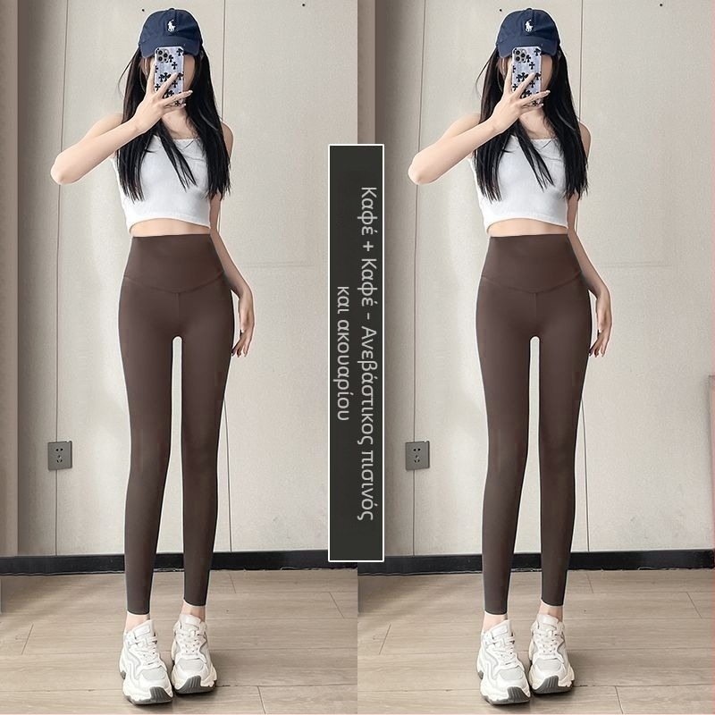 Γυναικείες παντελόνες τύπου καρχαρία για γιόγκα και άθληση, με βελούδινο εσωτερικό, ζεστά και άνετη γραμμή (Chenille; Spandex; μήκος καπρί; χαλαρή γραμμή)