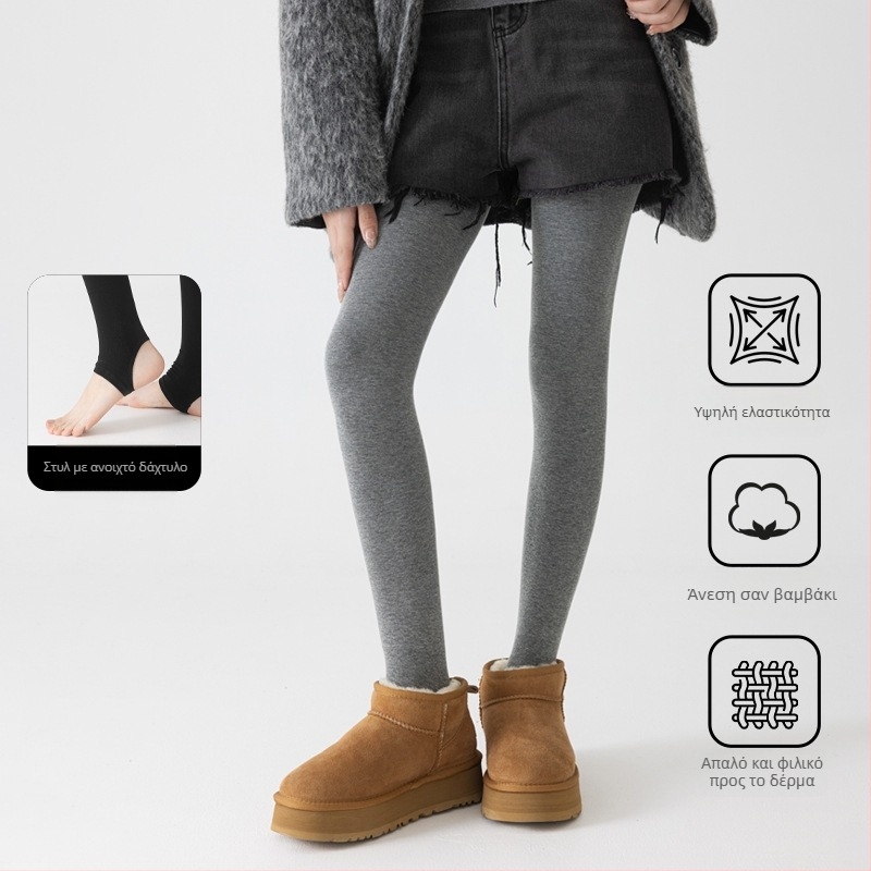 Κάλτσες συμπίεσης με τέσσερις ζώνες για γυναίκες, υψηλή μέση για έλεγχο της κοιλιάς και ανύψωση γλουτών, παχύ βαμβακερό ύφασμα (50-70% βαμβάκι)