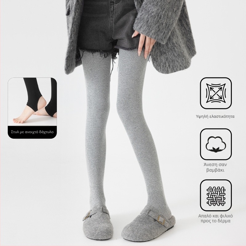 Κάλτσες συμπίεσης με τέσσερις ζώνες για γυναίκες, υψηλή μέση για έλεγχο της κοιλιάς και ανύψωση γλουτών, παχύ βαμβακερό ύφασμα (50-70% βαμβάκι)