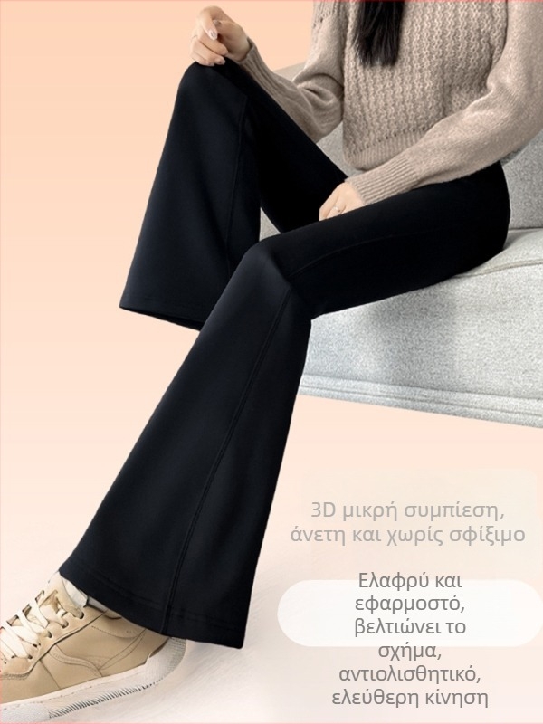 Γυναικείοι Παντελόνες Γιόγκα με Shark-Style, Φλίς Εσωτερικά για Θέρμανση, Επιγονατίδα, Μίξη Νάιλον-Σπάντεξ, Σφιχτή Εφαρμογή (Χειμώνας 2025)