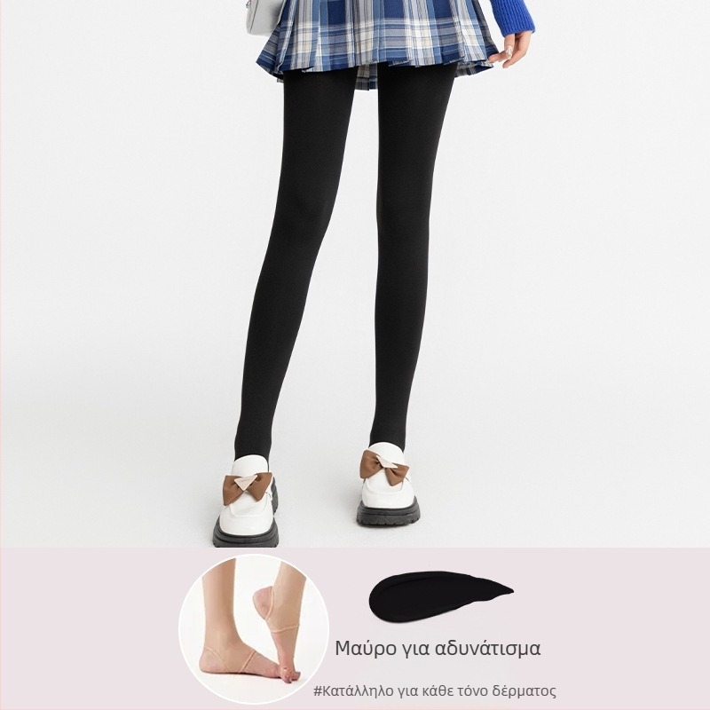 Νάιλον καλσόν με πλήρη κάλυψη ποδιού, ανυψώνουν τους γλουτούς και διαμορφώνουν τη σιλουέτα, χοντρή επένδυση φλίς για φθινοπωρινή-χειμερινή περίοδο