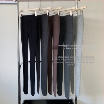 Βαμβατικά καλσόν με φλις επένδυση, ψηλή μέση για έλεγχο της κοιλιάς, ανύψωση γλουτών, με πόδια