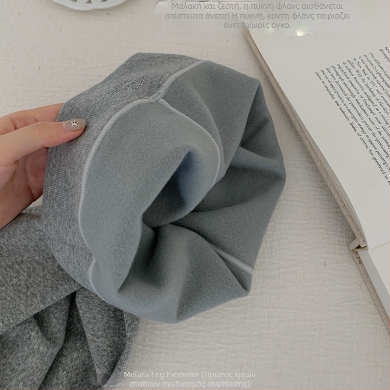 Βαμβατικά καλσόν με φλις επένδυση, ψηλή μέση για έλεγχο της κοιλιάς, ανύψωση γλουτών, με πόδια