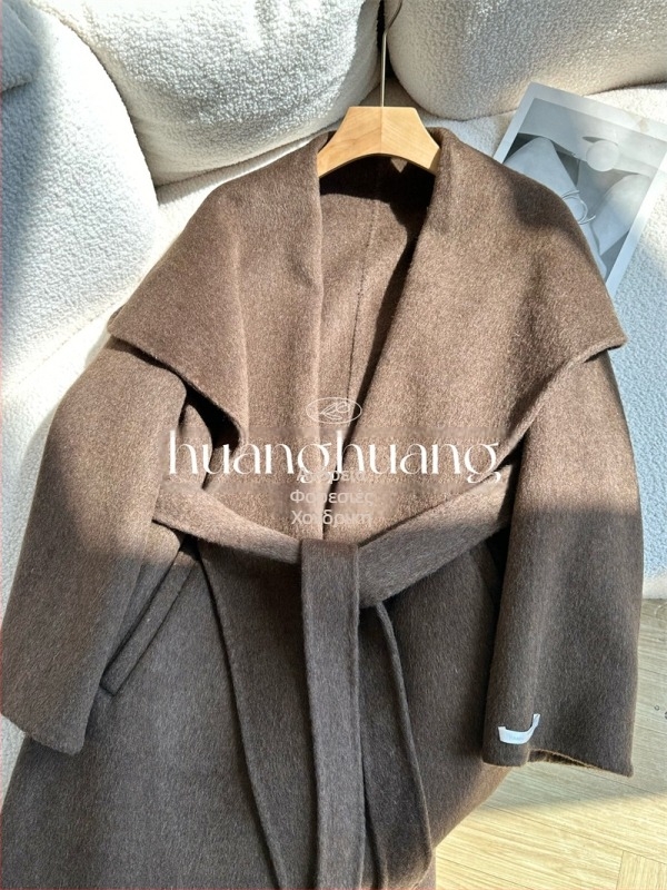 Γυναικείο αναστρέψιμο παλτό από μαλλί, μακρύ με γιακά τύπου πέτο, casual κορεατο-ιαπωνικό στυλ, μακρύ μήκος