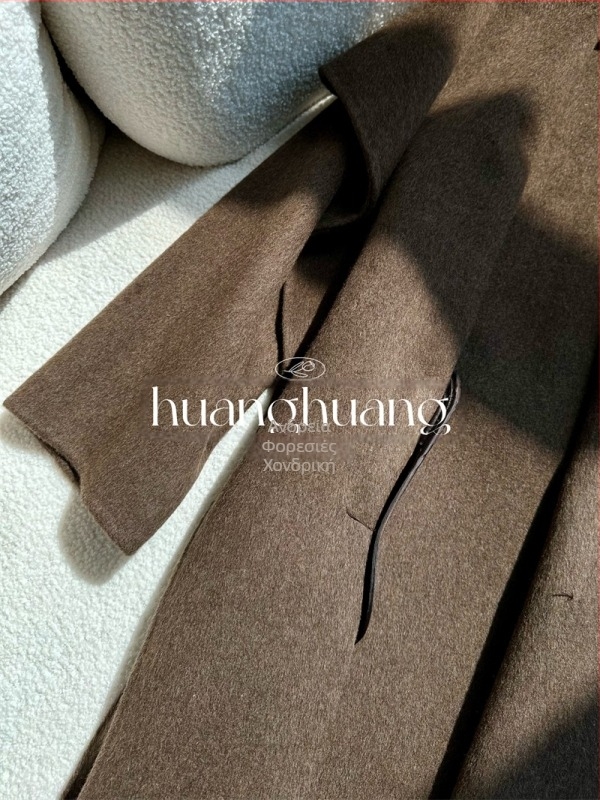 Γυναικείο αναστρέψιμο παλτό από μαλλί, μακρύ με γιακά τύπου πέτο, casual κορεατο-ιαπωνικό στυλ, μακρύ μήκος