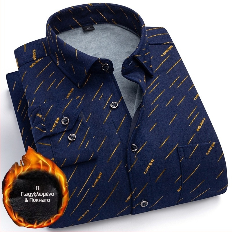 Πουκάμισο με φλίς επένδυση, καρό σχέδιο, μακριά μανίκια, γιακά τύπου πέτο, μίγμα πολυεστέρα-ελαστάν (φλίς, καρό, μακριά μανίκια, γιακά με πέτο, πολυεστέρα-ελαστάν)