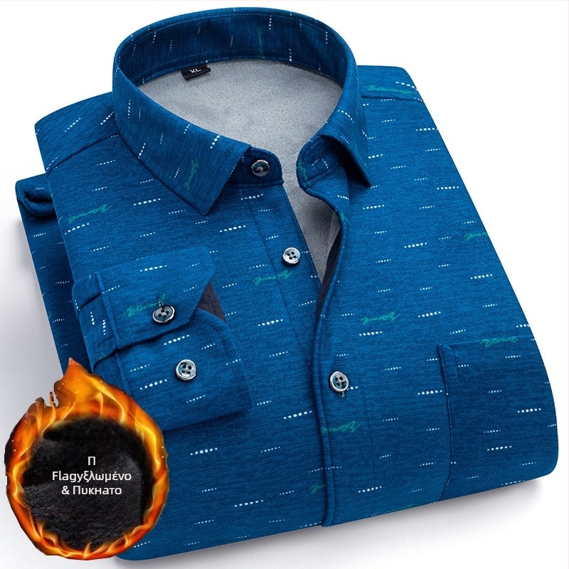 Πουκάμισο με φλίς επένδυση, καρό σχέδιο, μακριά μανίκια, γιακά τύπου πέτο, μίγμα πολυεστέρα-ελαστάν (φλίς, καρό, μακριά μανίκια, γιακά με πέτο, πολυεστέρα-ελαστάν)