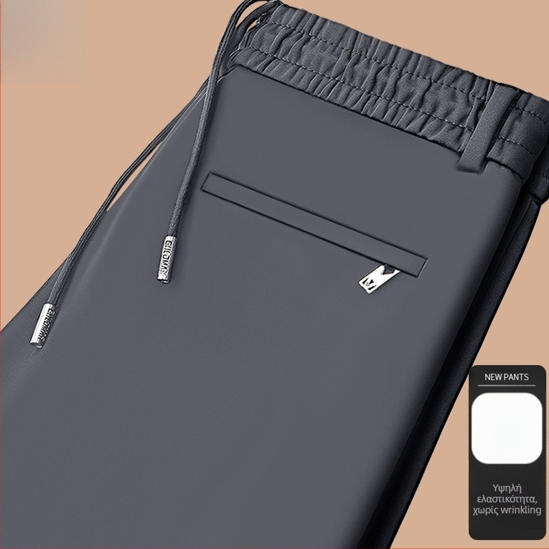 Ανδρικά καθημερινά παντελόνια με ίσια γραμμή, επενδυμένα με φλίς, χοντρά, υψηλή μέση, χειμερινό μοντέλο (ίνες μπαμπού + πολυεστέρας, υψηλή ελαστικότητα)