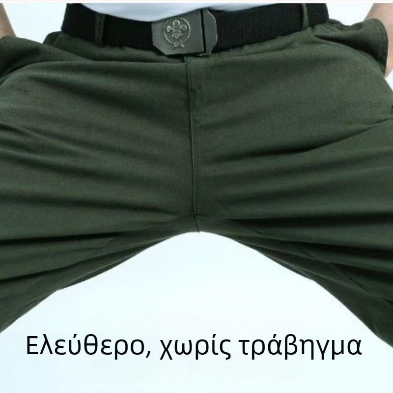 Ανδρικά βαμβακερά παντελόνια εργασίας με αντοχή στη φθορά και στους λεκέδες, με πολλές τσέπες, χαλαρή ίσια γραμμή