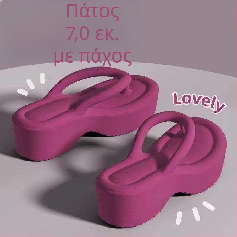 Γυναικείες παντόφλες σε κορεατικό στυλ, EVA επάνω και σόλα, ύψος 0–3 εκ., αντιολισθητικές και απορρόφηση κραδασμών
