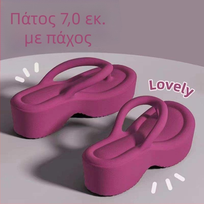 Γυναικείες παντόφλες σε κορεατικό στυλ, EVA επάνω και σόλα, ύψος 0–3 εκ., αντιολισθητικές και απορρόφηση κραδασμών