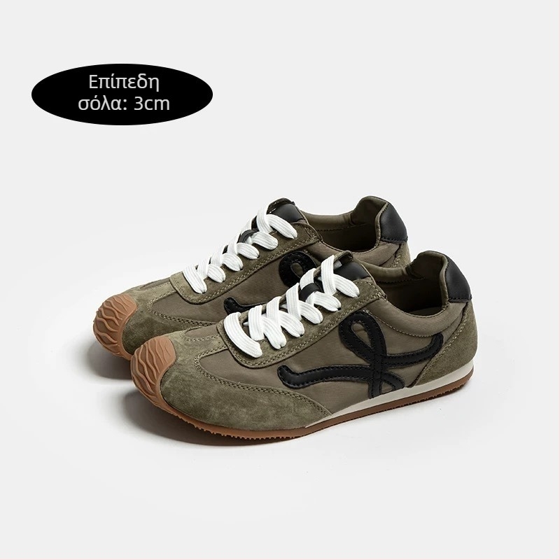 Γυναικείες καθημερινές αθλητικές παπούτσια με εσωτερική αύξηση ύψους, επάνω μέρος από γνήσιο δέρμα, κορδόνια, αντιολισθητική σόλα από καουτσούκ