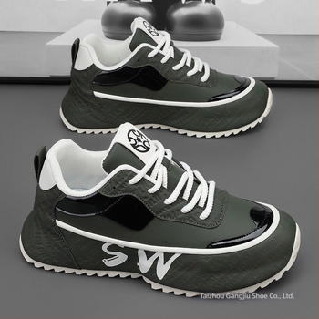 Ανδρικά loafers με μυτερό δάχτυλο, PU επάνω μέρος, ριγέ σχέδιο, κορδόνια, σόλα από αφρό καουτσούκ