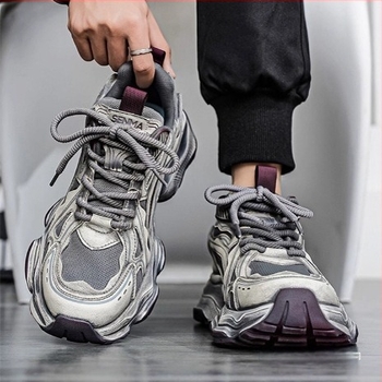 Loafers με πάνω μέρος από δίχτυ, σόλα από καουτσούκ, κλείσιμο με κορδόνια, για άνδρες, νεανικός casual στυλ, κυκλοφορεί καλοκαίρι 2025