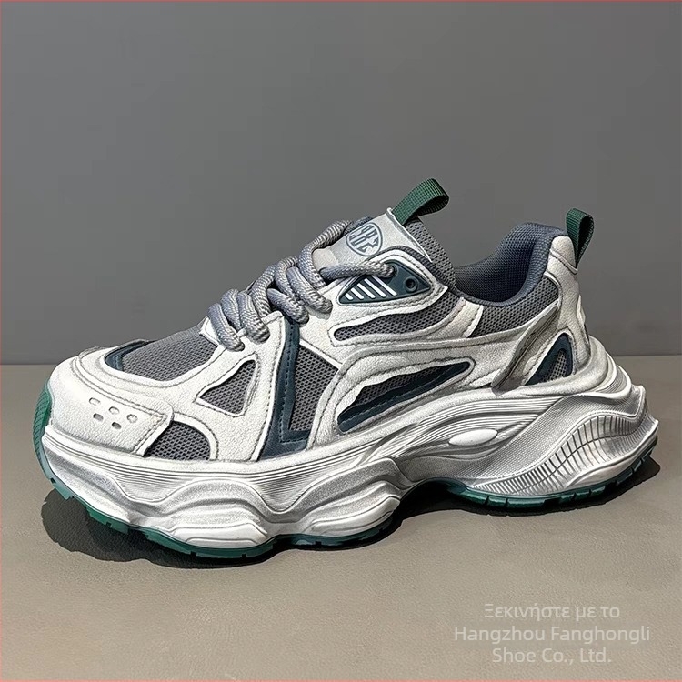 Loafers με πάνω μέρος από δίχτυ, σόλα από καουτσούκ, κλείσιμο με κορδόνια, για άνδρες, νεανικός casual στυλ, κυκλοφορεί καλοκαίρι 2025