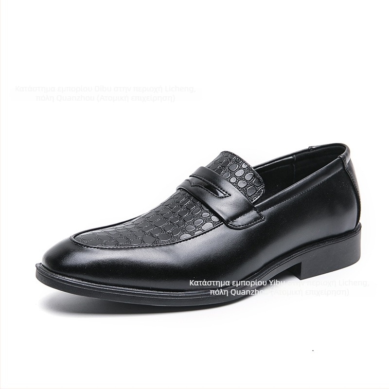 Ανδρικοί slip-on loafers από PU, χωρίς κορδόνια, με δερμάτινο καπάκι δαχτύλου, χαμηλός άνω, καουτσούκ σόλα, καλοκαίρι 2025, επιχειρηματικό casual