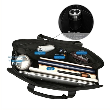 Ανδρική τσάντα εγγράφων Α4 με φερμουάρ, από Oxford ύφασμα για επαγγελματική χρήση