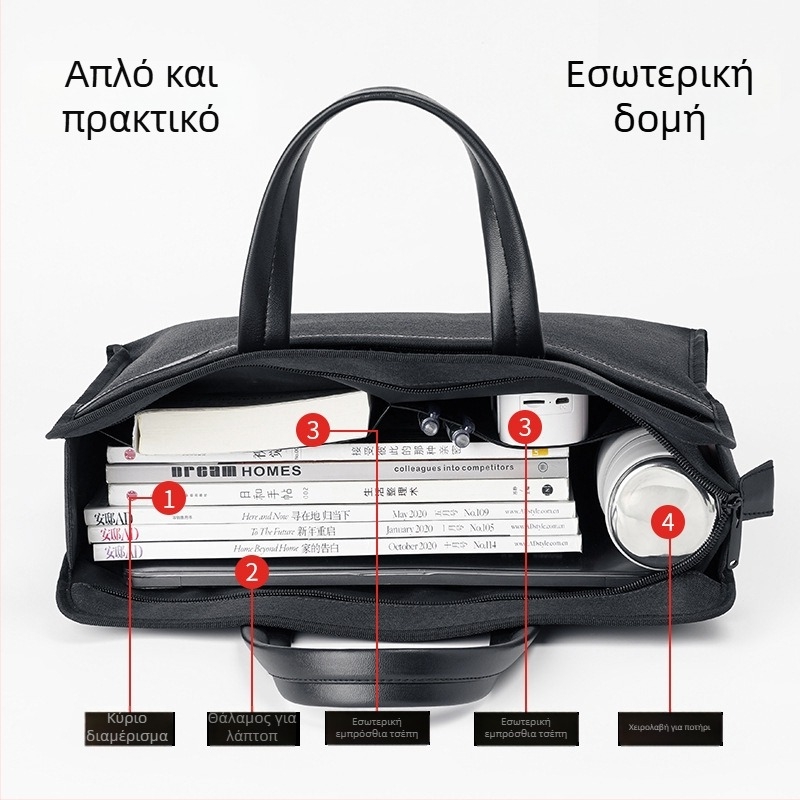 Star Kelly Φάκελος εγγράφων από Oxford ύφασμα – για γραφείο, με φερμουάρ, απλός και κομψός σχεδιασμός