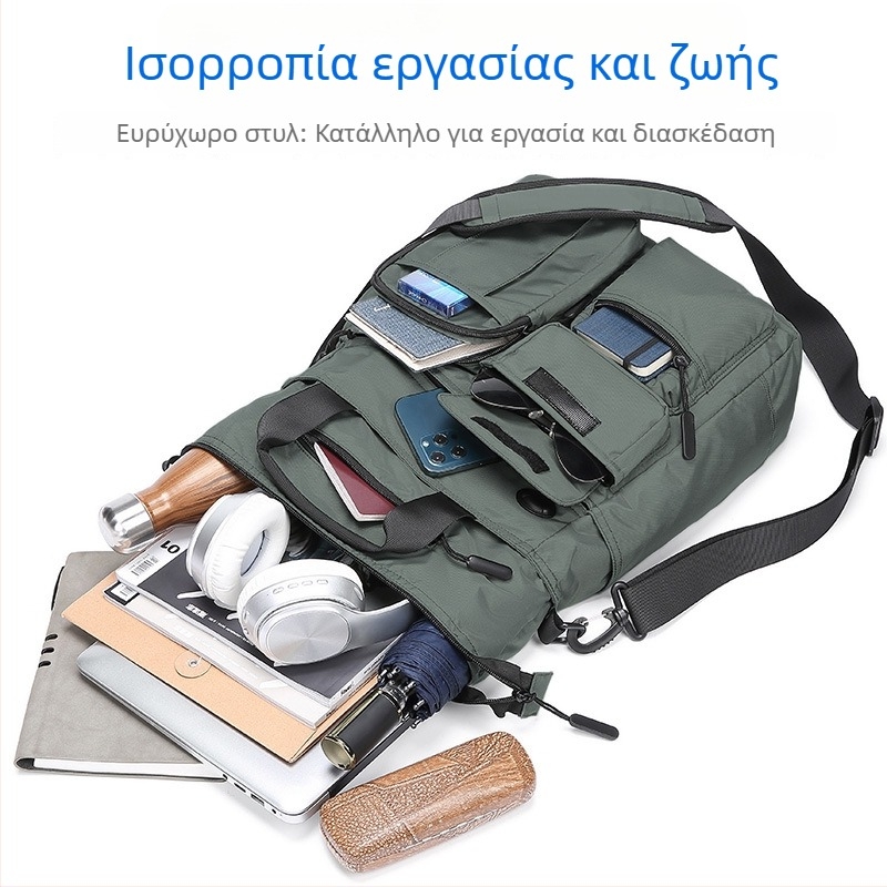 Ανδρική τσάντα ώμου για επαγγελματικά ταξίδια, Oxford ύφασμα, αδιάβροχη και εξαιρετικά ελαφριά, ML185, μεγάλη χωρητικότητα για έγγραφα A4, μάρκα Famous Deer