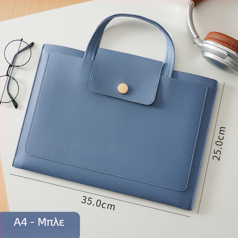 Peter PU Δερμάτινο Επαγγελματικό Τσαντάκι για Έγγραφα με Κούμπωμα, Αδιάβροχο