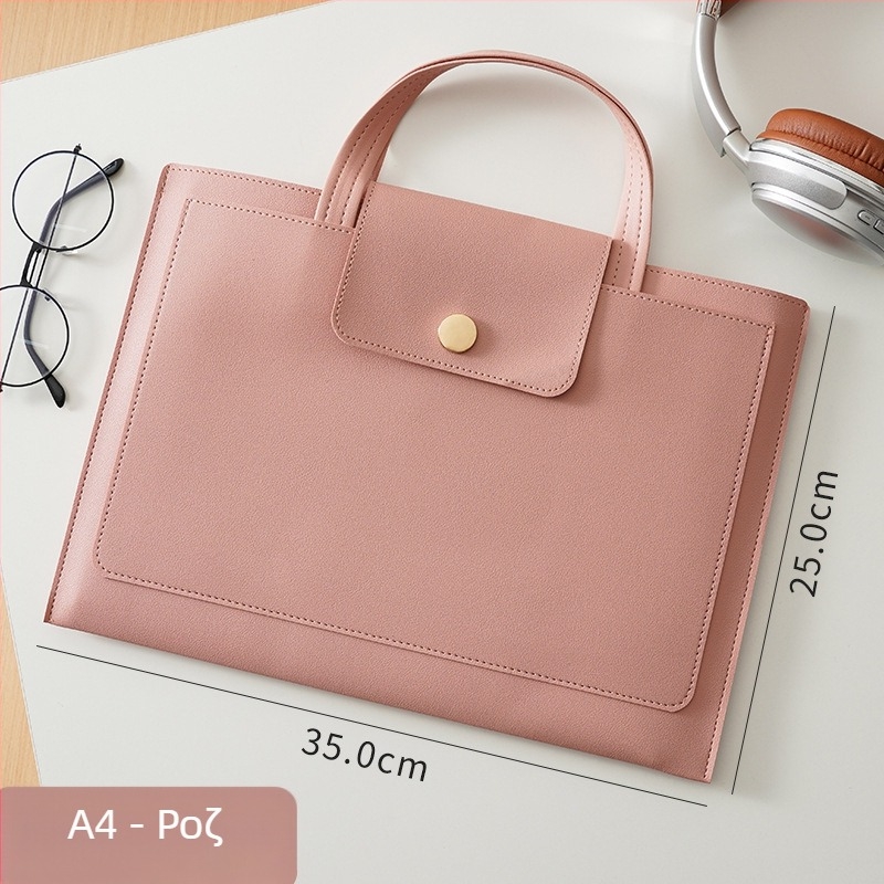 Peter PU Δερμάτινο Επαγγελματικό Τσαντάκι για Έγγραφα με Κούμπωμα, Αδιάβροχο