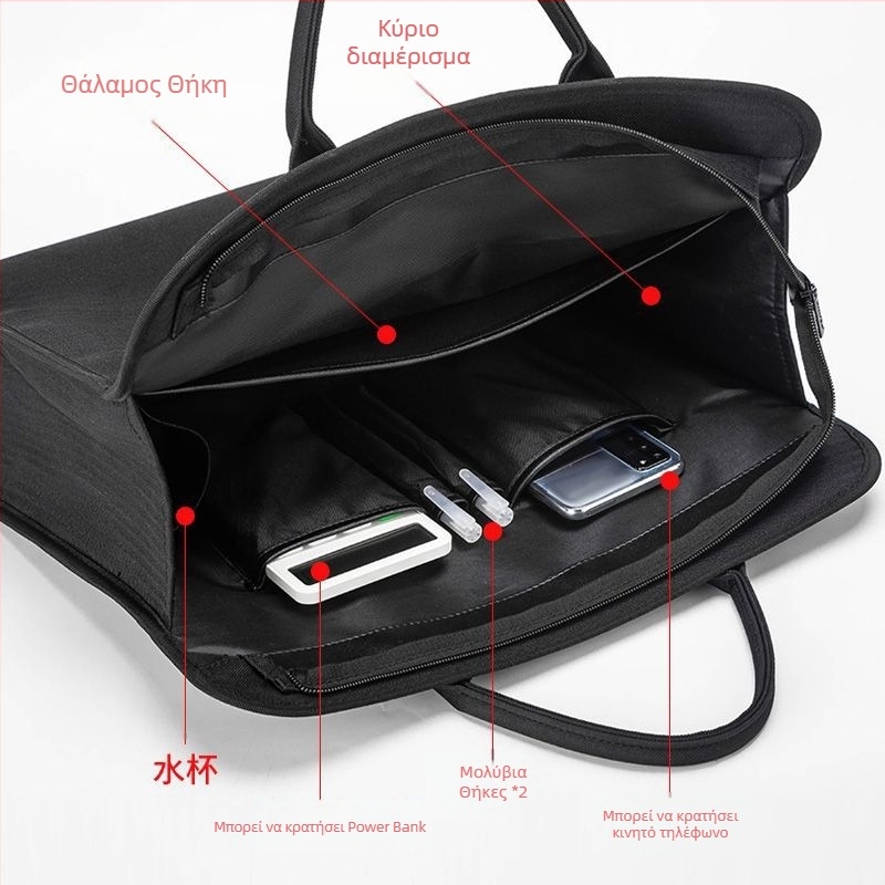 Επιχειρηματική τσάντα εγγράφων Shu Jie, ύφασμα Oxford, κλείσιμο τύπου σφράγισης, μοντέλο 0