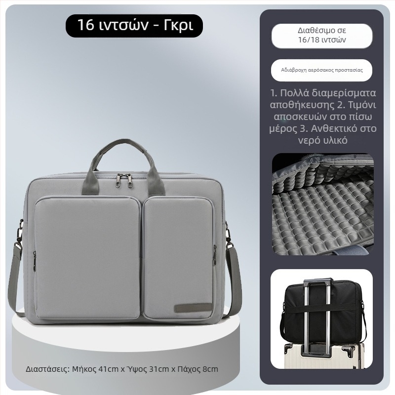 Renzhixing Ανδρική επιχειρηματική τσάντα για φορητό υπολογιστή — Οξφορντ ύφασμα, Αδιάβροχη, Διαπνέουσα, Ανθεκτική στους κραδασμούς, Προσαρμοσμένη εκτύπωση λογότυπου, Τσάντα ώμου