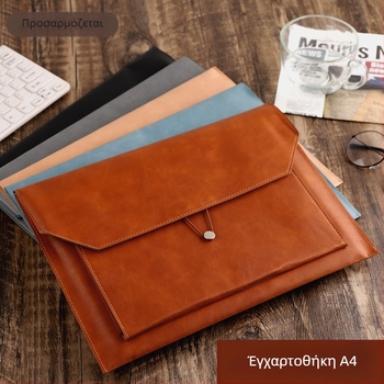 PU δερμάτινος φάκελος επιχειρηματικών εγγράφων Culture of Yishan, στύλ με σκοινί, κεκλιμένος σχεδιασμός