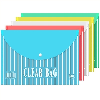 Φάκελος εγγράφων από διαφανές PP με κουμπί snap