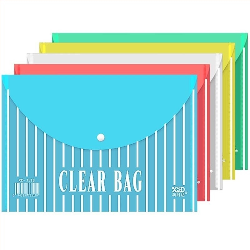 Φάκελος εγγράφων από διαφανές PP με κουμπί snap