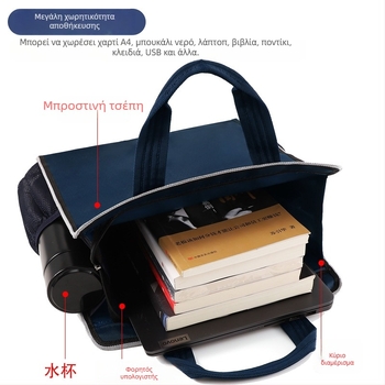 Μεγάλης χωρητικότητας τσάντα εγγράφων γραφείου από Oxford ύφασμα με φερμουάρ, απλός σχεδιασμός, βάρος 0,5 kg, πάχος υλικού 10