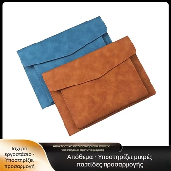 Ino PU Δέρμα Αρχείων Φάκελος, Μεγάλη Χωρητικότητα για Αποθήκευση Εγγράφων και Συμβάσεων, Κλείσιμο τύπου snap, Ορθογώνιο Σχήμα