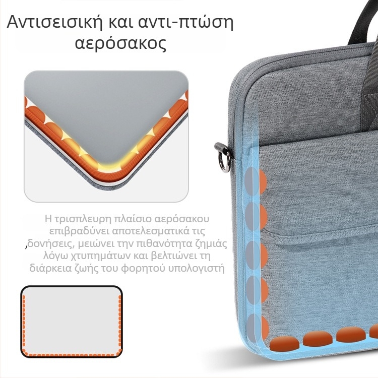 Τσάντα φορητού υπολογιστή με επιχειρηματικό στιλ, αδιάβροχη, ultra-ελαφριά, ανθεκτική στη φθορά, επεκτάσιμη χωρητικότητα, ύφασμα Oxford