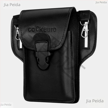 Ανδρική ζώνη τσάντα με κάθετη θήκη για κινητό και πολυλειτουργικά διαμερίσματα (Υλικό PU; Εσωτερική επένδυση από δέρμα βοδιού; Άνοιξη 2024; Άνδρας)