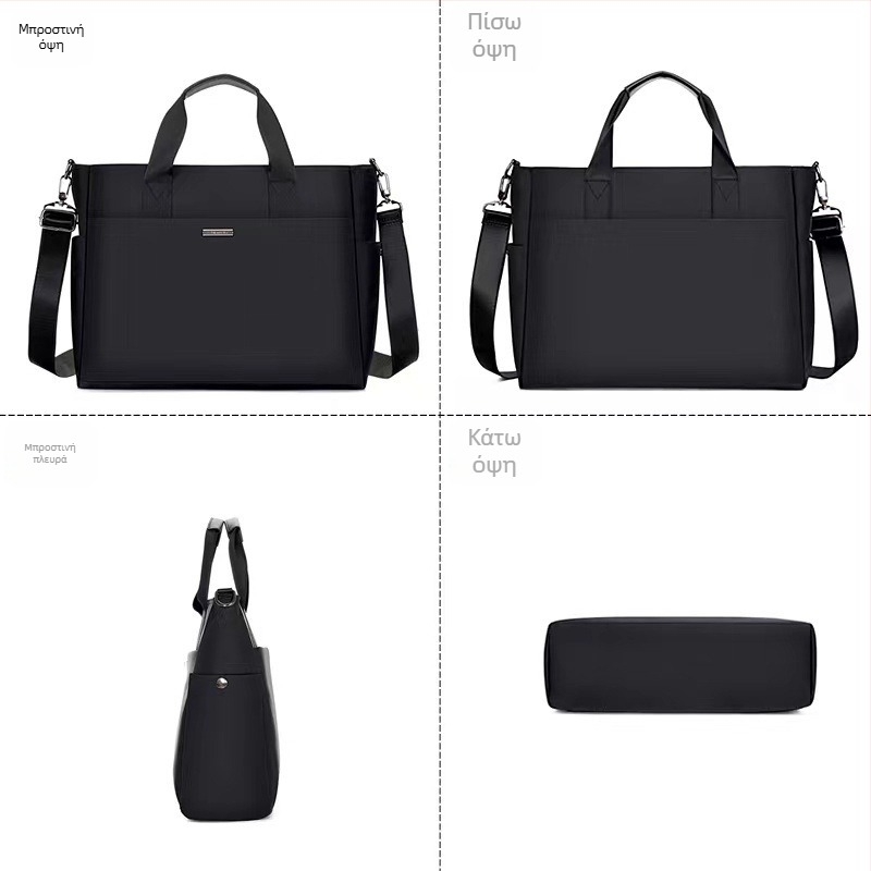 337 Ανδρική επαγγελματική τσάντα για έγγραφα, από Oxford ύφασμα, με φερμουάρ, επιχειρηματικό στυλ