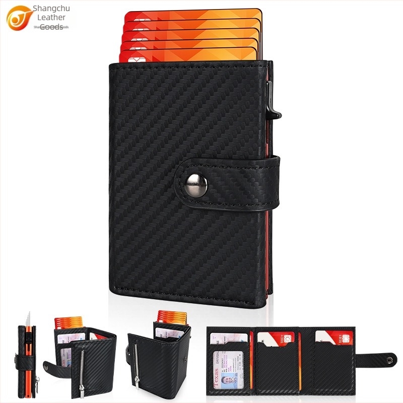 Ανδρικό κοντό πορτοφόλι με προστασία RFID, PU δέρμα, ανθεκτικό στη φθορά, θήκη καρτών