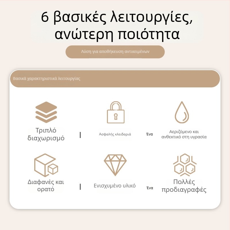 Kamiji Πολυλειτουργική επιτραπέζια θήκη αποθήκευσης, μεγάλη χωρητικότητα, για μανικιούρ, καλλυντικά και ράψιμο, πολυπροπυλένιο, Nordic στυλ
