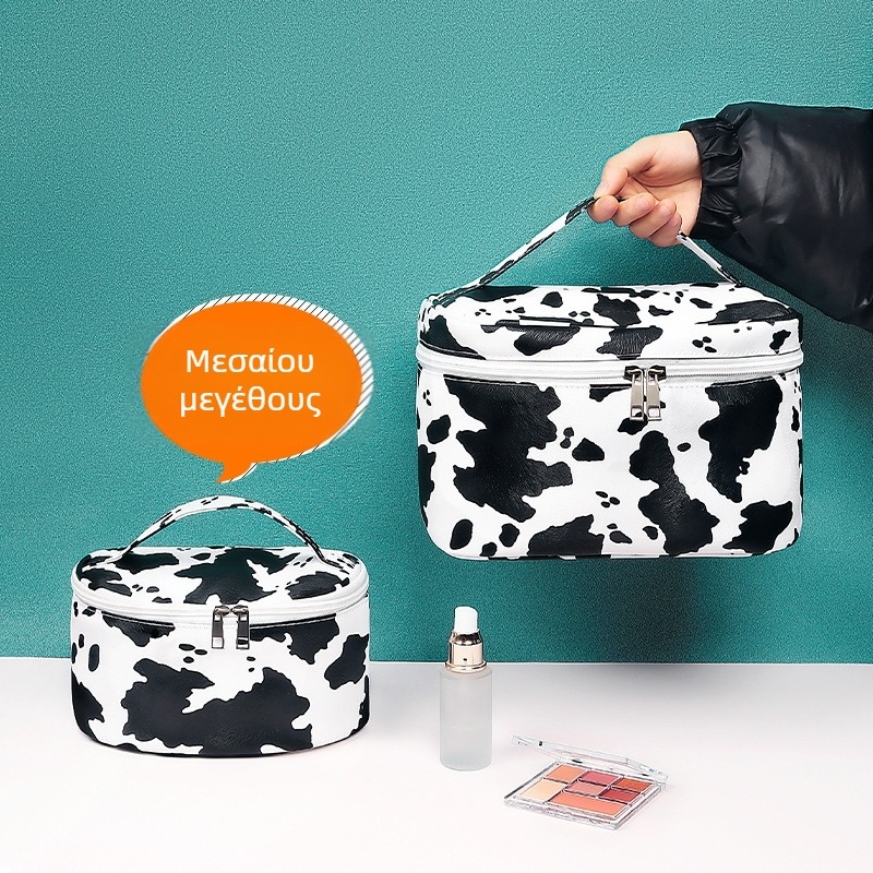 Τσαντάκι μακιγιάζ από PU με μοτίβο γάλακτος, επένδυση πολυεστέρα, θερμική μεταφορά, unisex