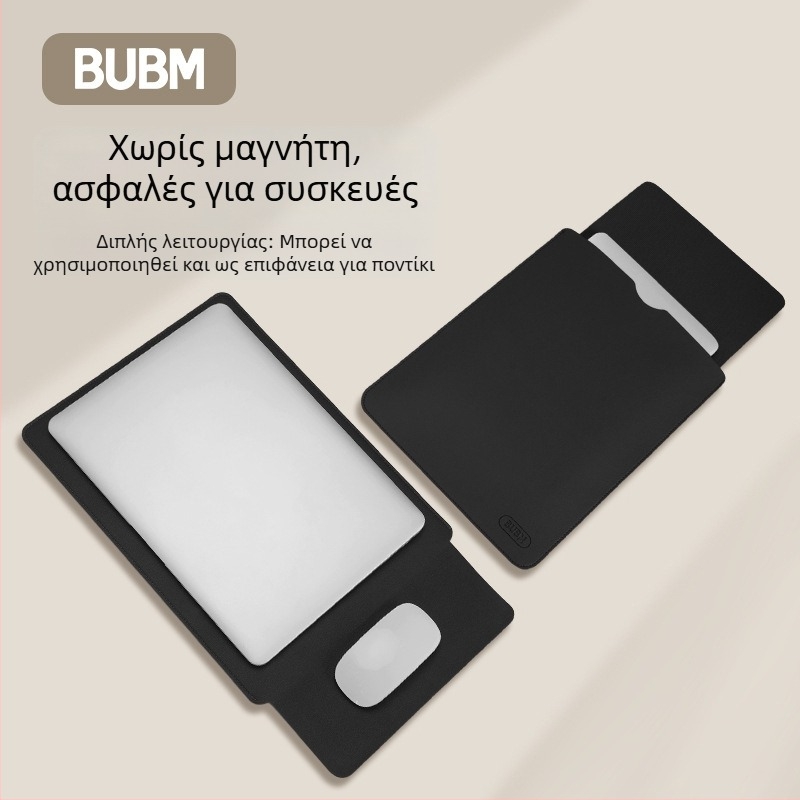 Θήκη για φορητό υπολογιστή από PU δέρμα, αδιάβροχη και ανθεκτική στη φθορά, με κάλυμμα ανοίγματος, εσωτερική θήκη για υπολογιστή, επένδυση από συνθετικό δέρμα