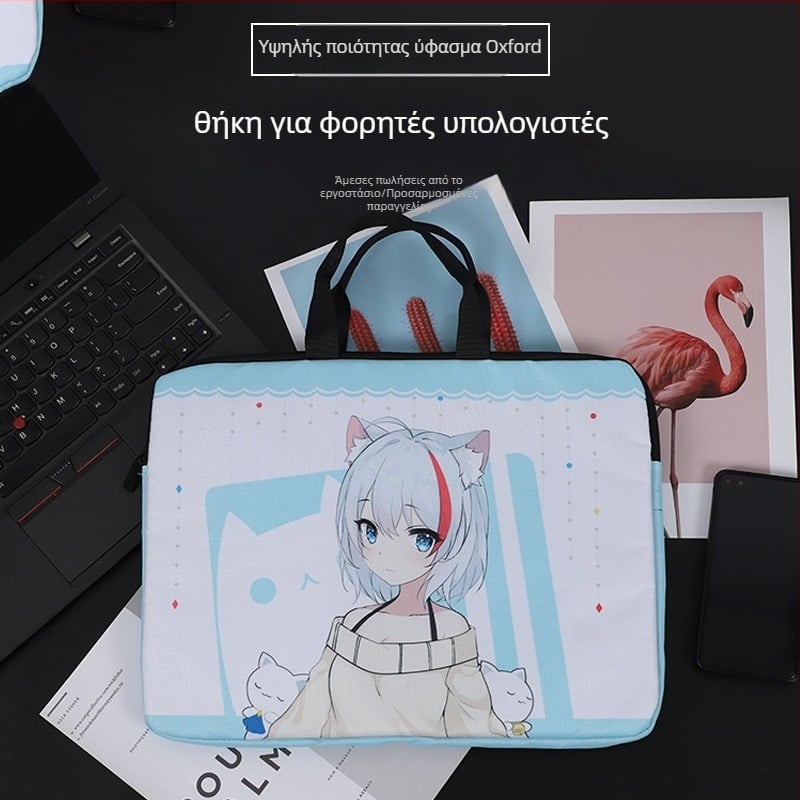 Θήκη για tablet με δερμάτινο σχέδιο με χαρακτήρες, ανθεκτική σε κραδασμούς, κλείσιμο με φερμουάρ, μαλακή λαβή, θήκη για κάρτες, υλικά Oxford ύφασμα και PU δέρμα, για επαγγελματικά ταξίδια