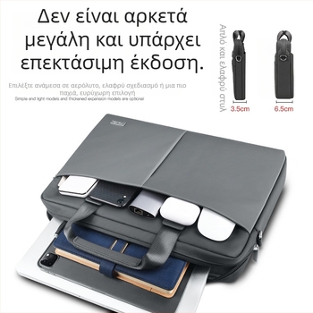 Maiku σακίδιο για φορητό υπολογιστή - αδιάβροχο, ανθεκτικό σε κραδασμούς, πολυεστέρας, κλείσιμο με φερμουάρ; επενδυμένη θήκη φορητού υπολογιστή; εσωτερικές τσέπες για τηλέφωνο, ID και τραπεζικές κάρτες; συμβατό με φορητούς 13/14/15,6 ιντσών.