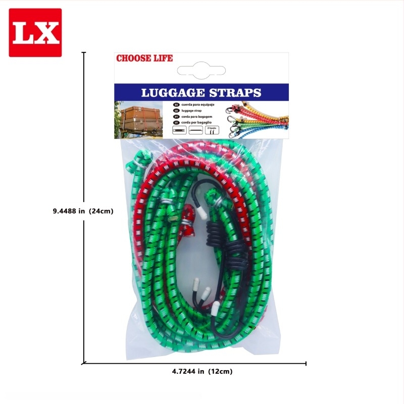 Ελαστικοί ιμάντες πρόσδεσης φορτίου | Παχύ λαστιχένιο καλώδιο | Μεταφορική ικανότητα 10 kg | Για εξοπλισμό ποδηλάτων και χώρο αποσκευών ηλεκτρικών οχημάτων