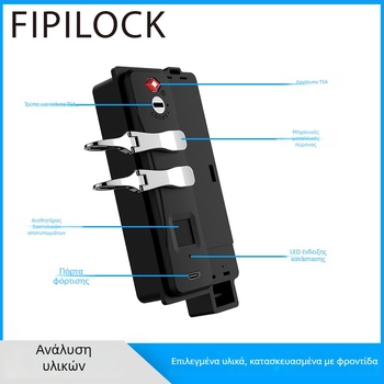 Κλειδαριά αποσκευών Fly rock, ABS, 95 γρ., μοντέρνο μινιμαλιστικό στυλ